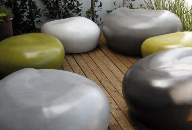 Modern Patio Furniture - Cast Stone Seating Pebble