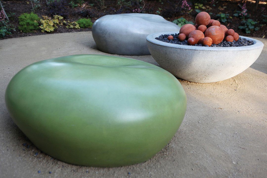 Modern Patio Furniture - Cast Stone Seating Pebble