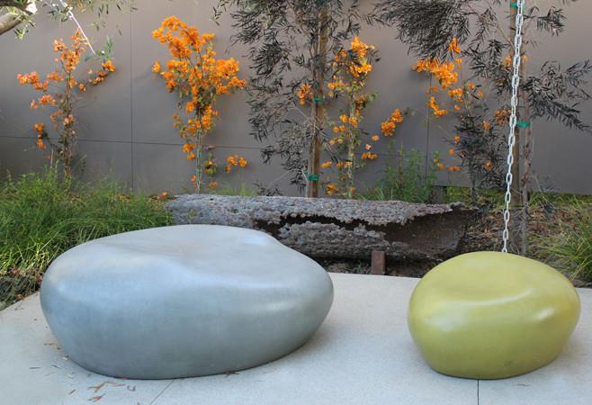Modern Patio Furniture - Cast Stone Seating Pebble