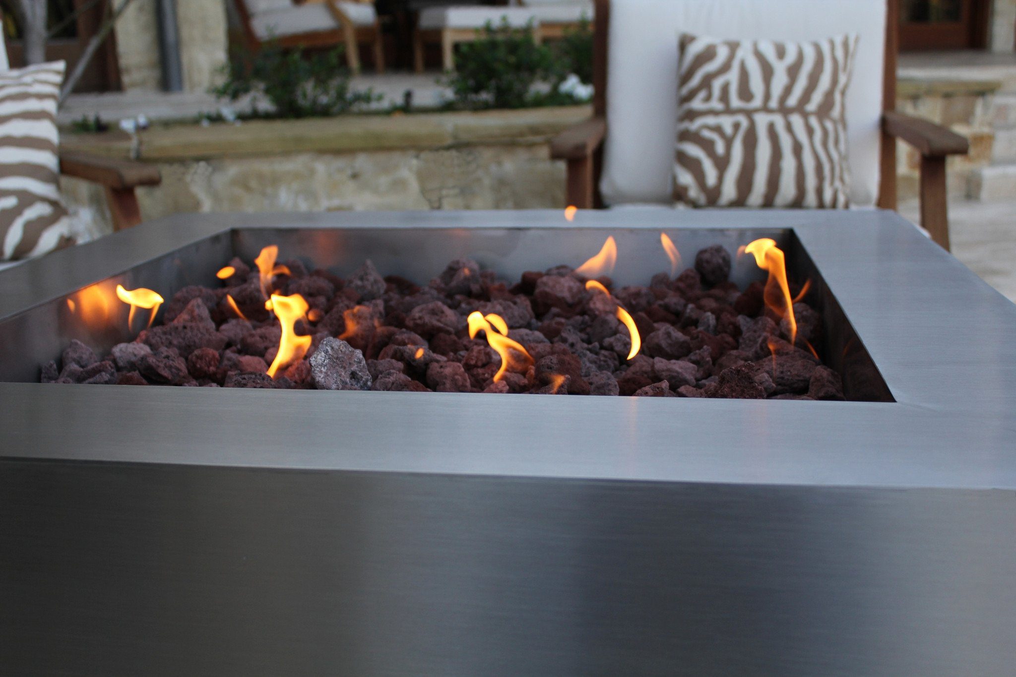 Modern Fire Pit - Stainless Steel Square