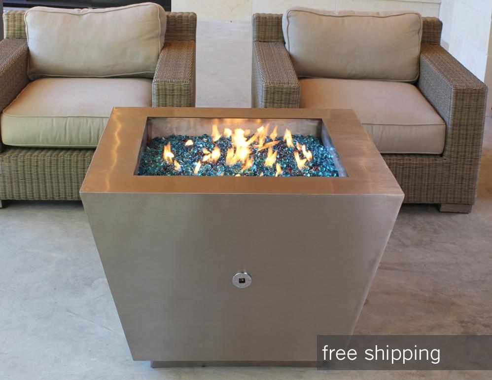 Outdoor Fire Pit - Stainless Steel - 33 Inches
