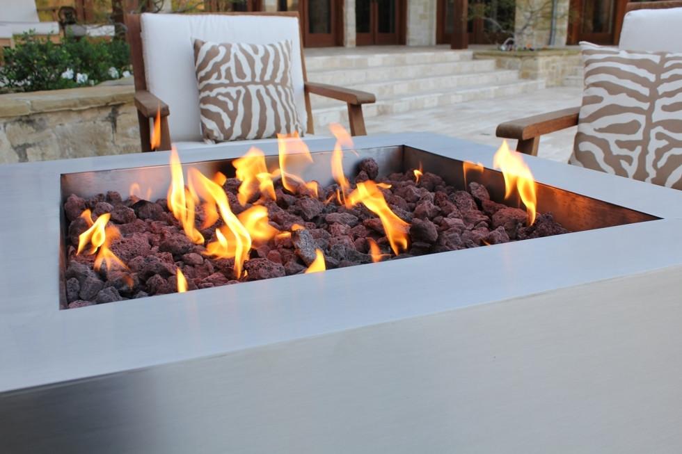 Modern Fire Pit - Stainless Steel Square