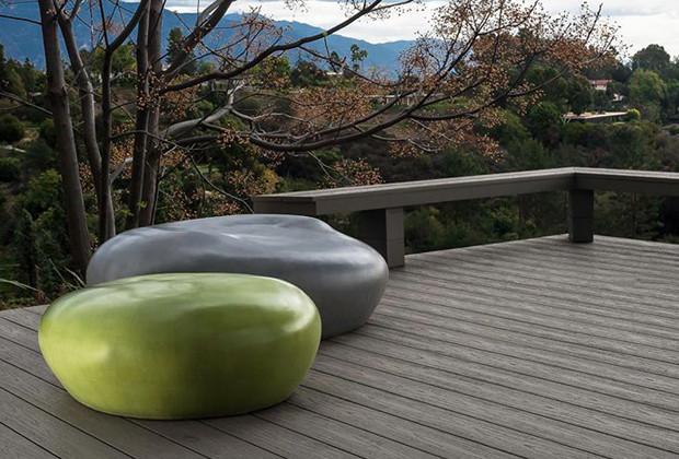 Modern Patio Furniture - Cast Stone Seating Pebble