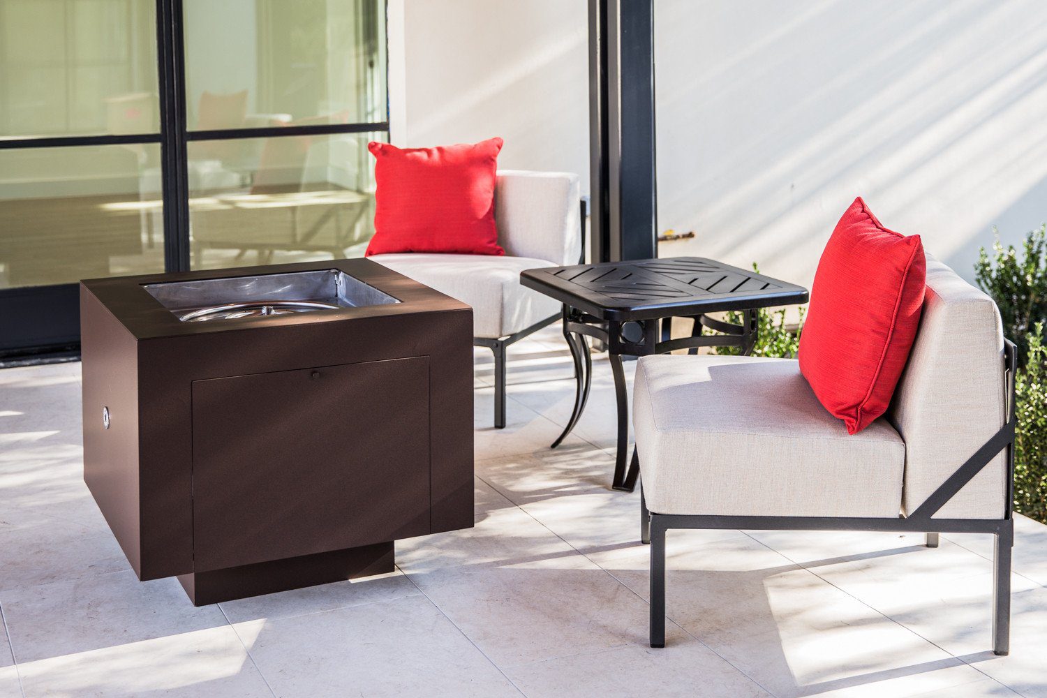 SQUARE POWDER COATED STEEL FIRE PIT