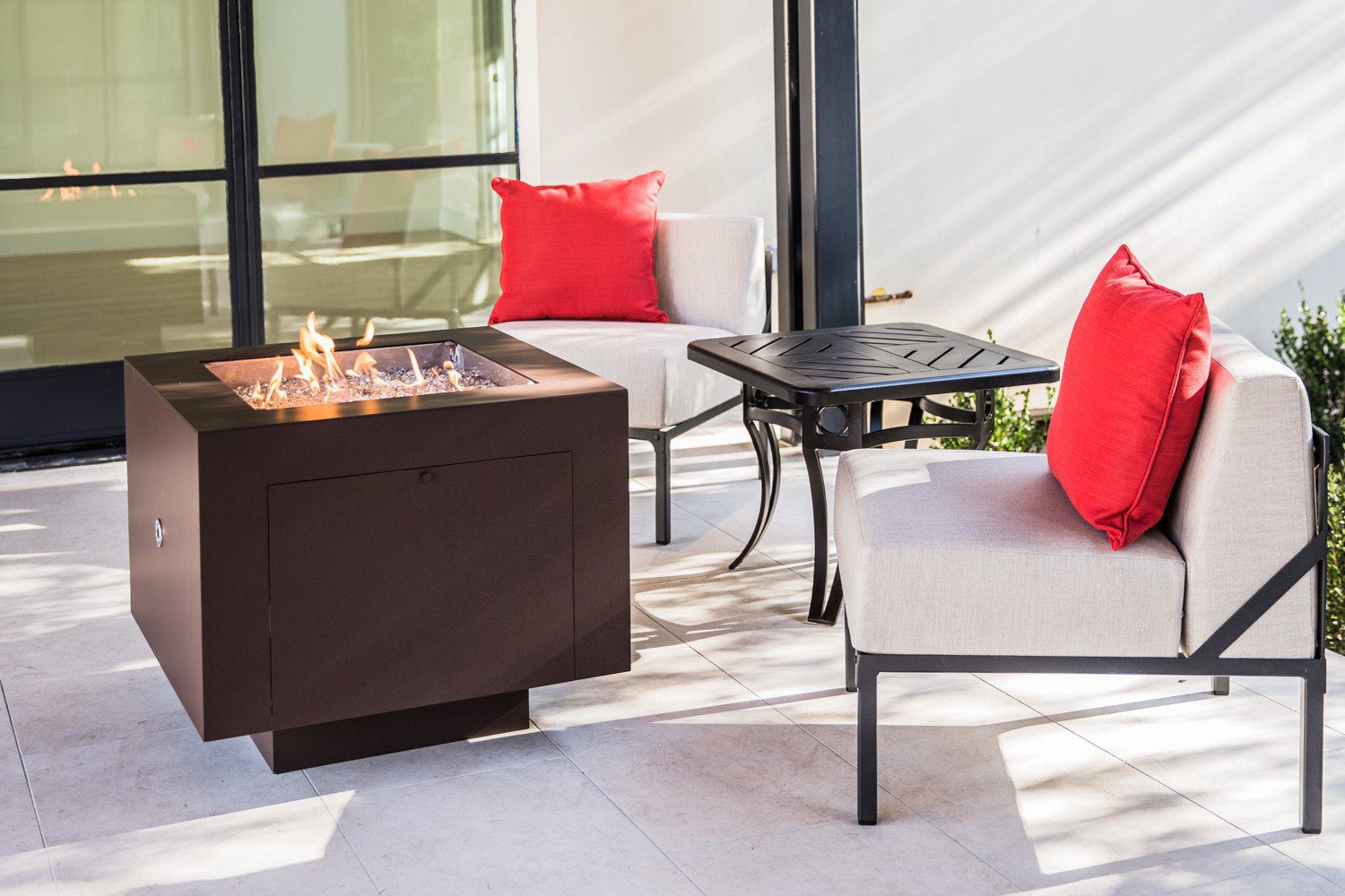 SQUARE POWDER COATED STEEL FIRE PIT