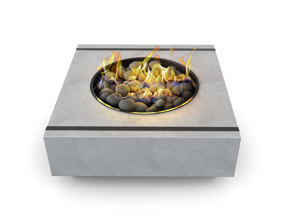 Modern Fire Pit - Cronus - Square Concrete Fire Pit