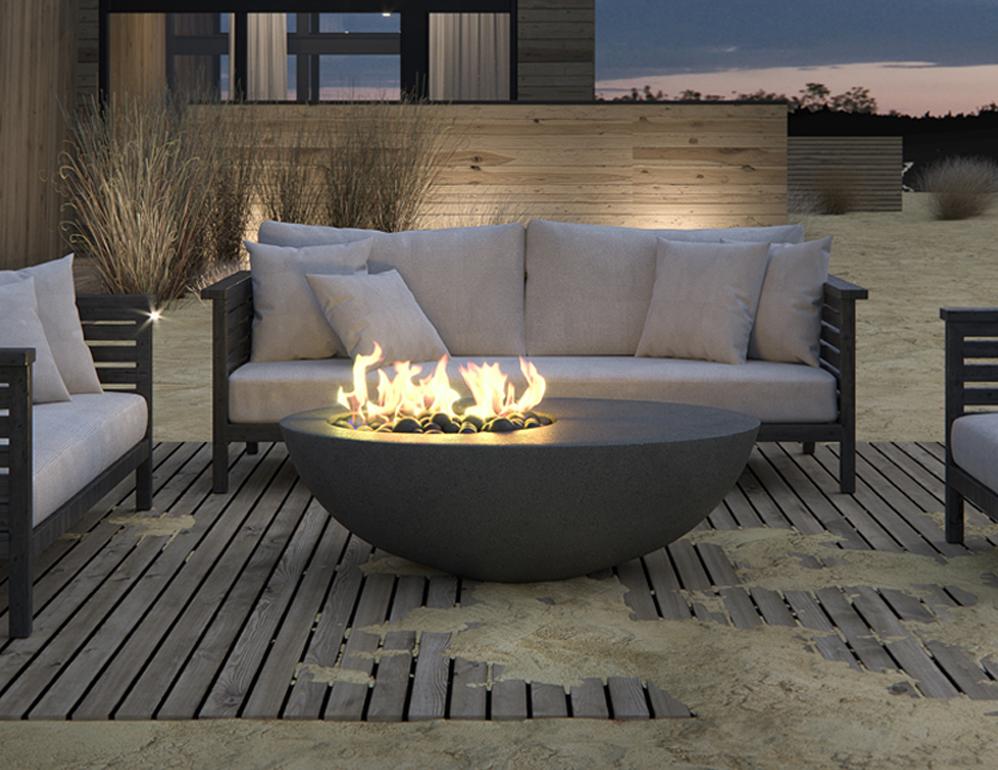 Modern Fire Pit - Nyx - Concrete Fire Bowl