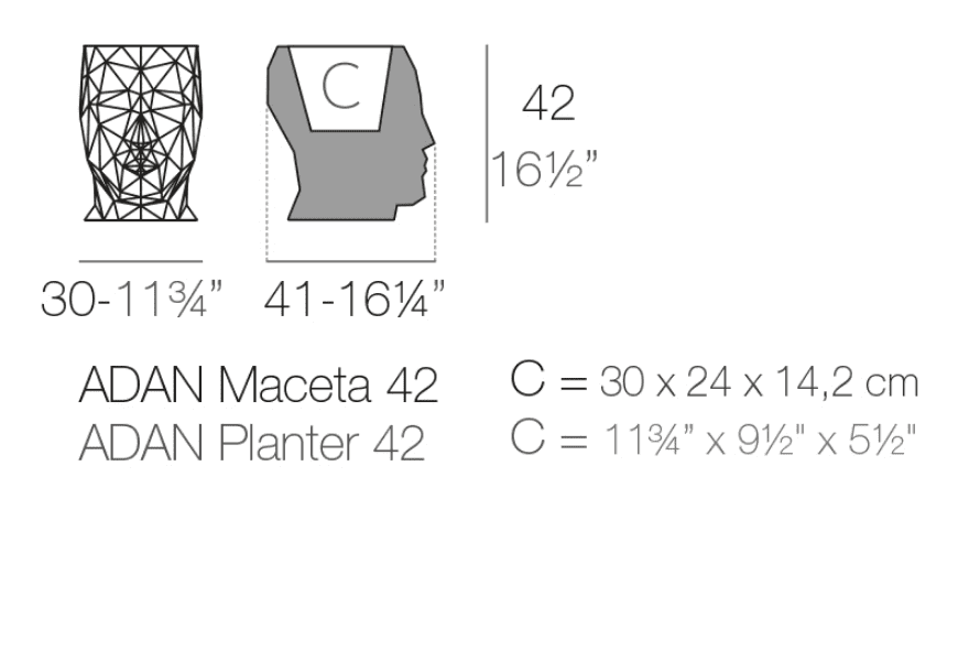 Modern Planters - Adan Face Planter - Vondom