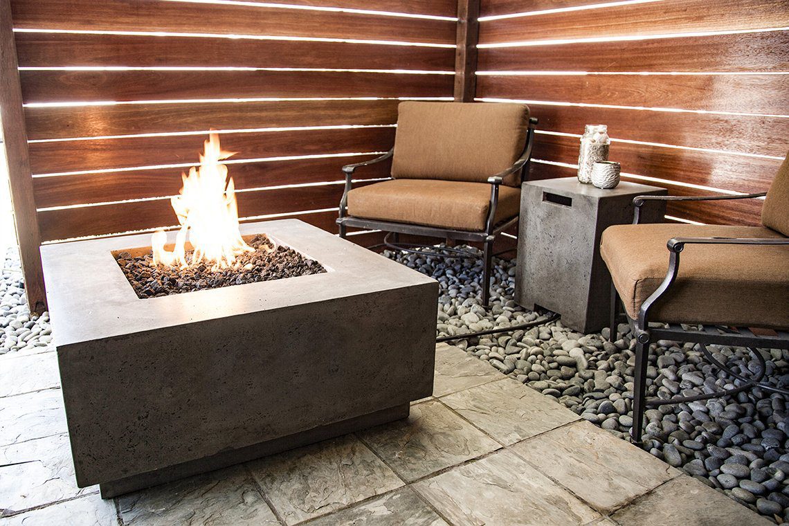 Modern Fire Pit - Tavola - Square Fire Pit