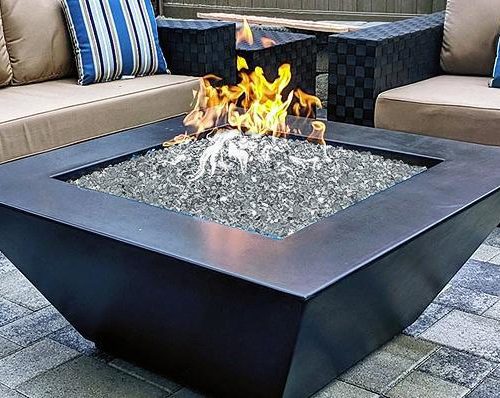 Modern Fire Pit - Zoid Square Fire Table