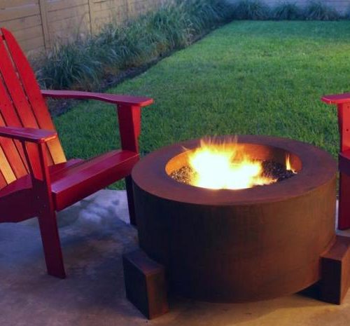Modern Fire Pit - Steel Round