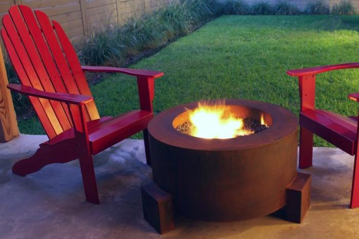 Modern Fire Pit - Steel Round