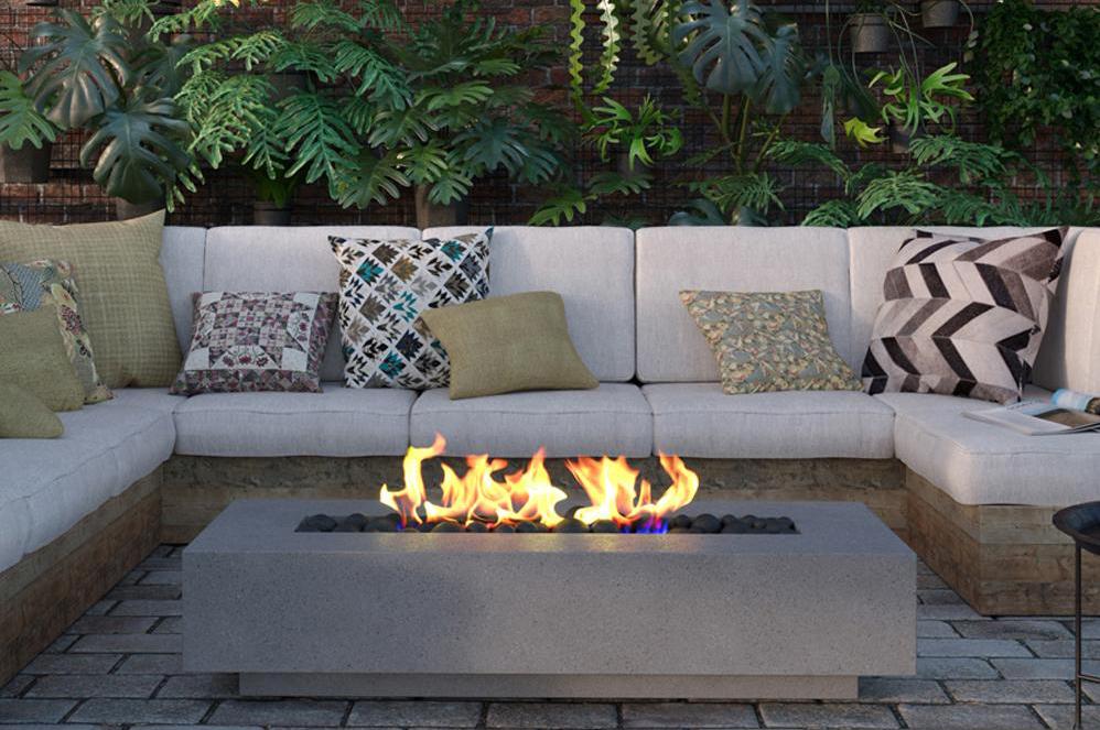 Modern Fire Pit - Pallas - Concrete Linear Fire Pit