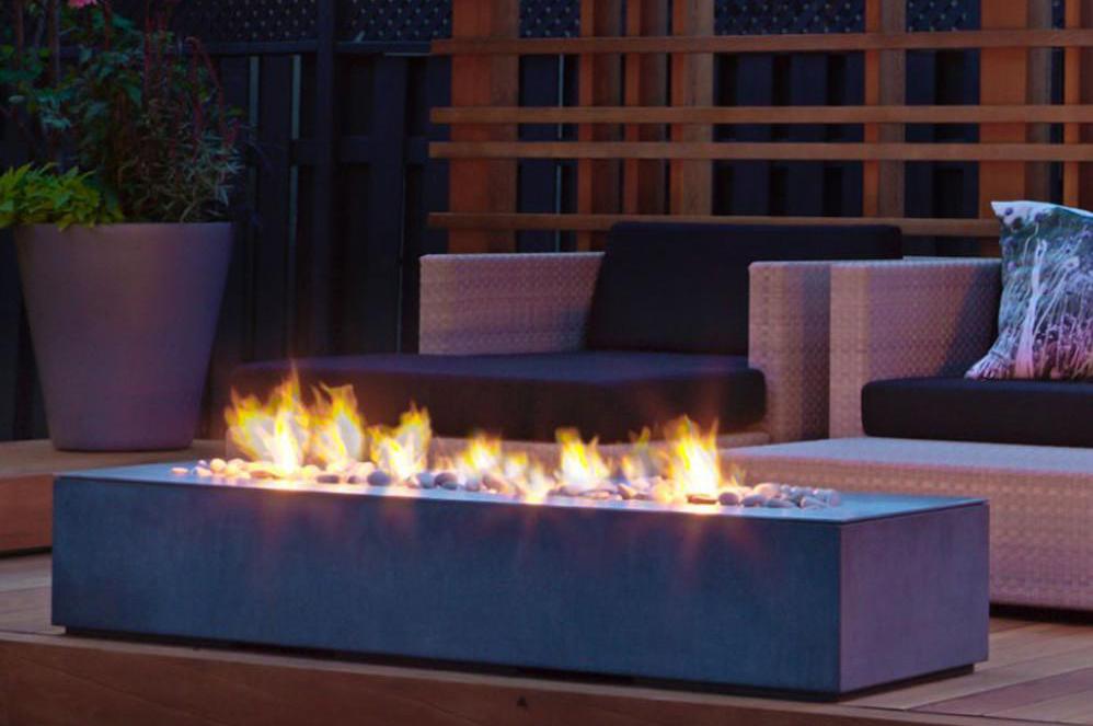 Modern Fire Pit - Robata - Linear Concrete