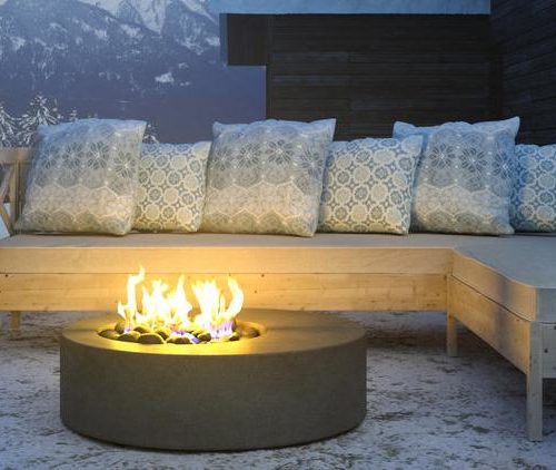 Modern Fire Pit - Hestia - Round Concrete