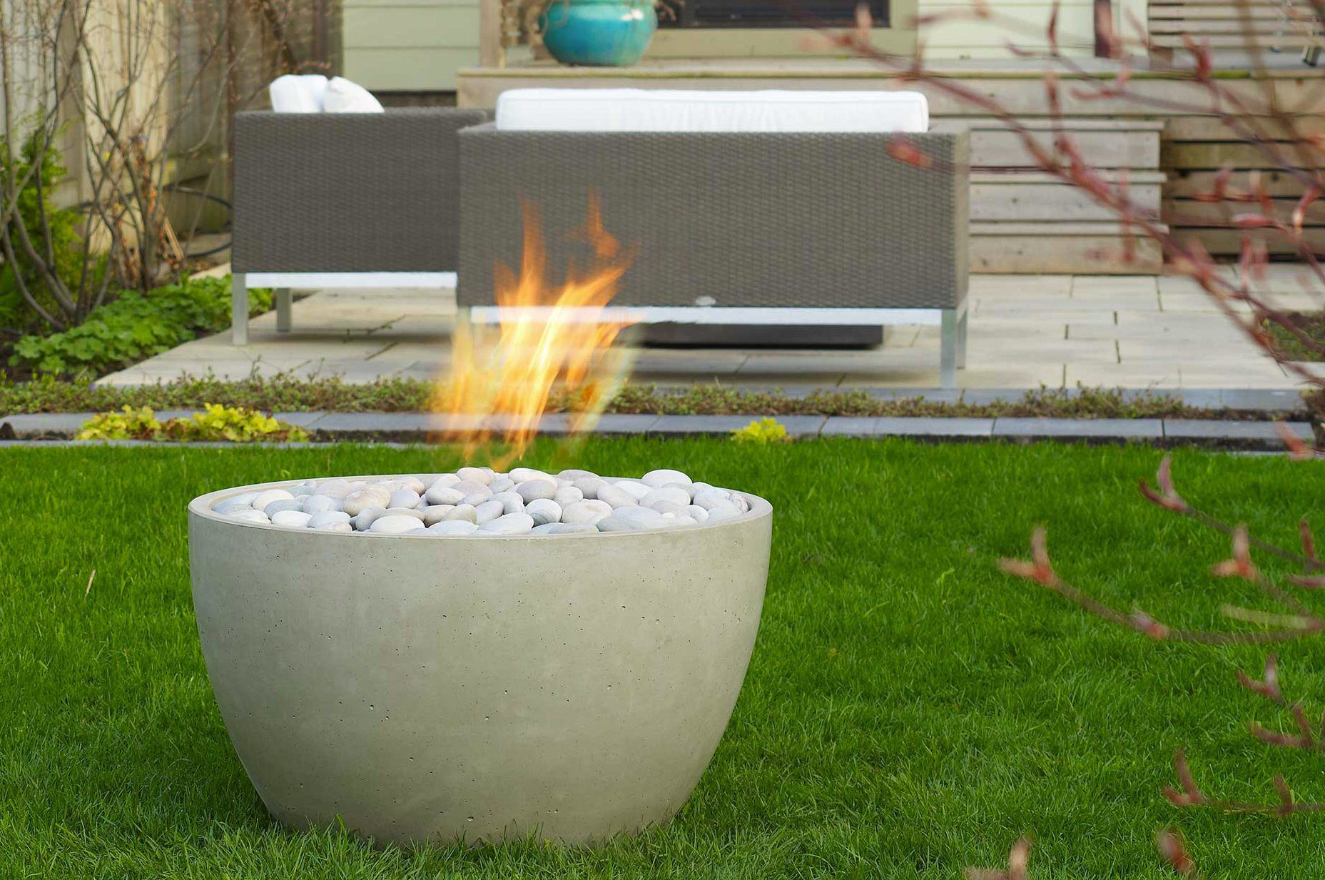 Modern Fire Pit - Soba Concrete Fire Bowl
