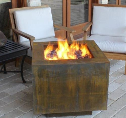 Modern Fire Pit - Cor-Ten Steel Square