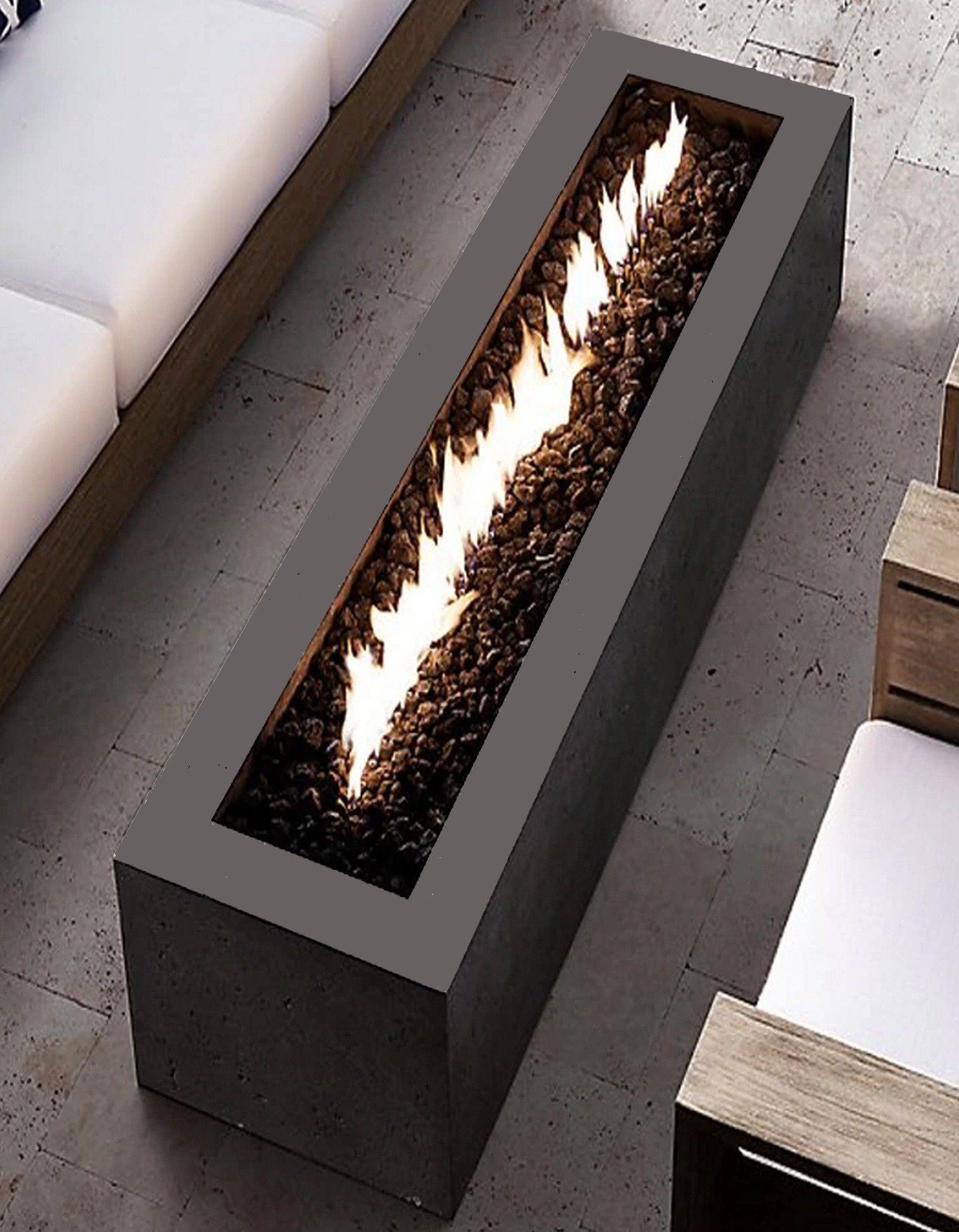 Modern Fire Pit - Linear CL Steel