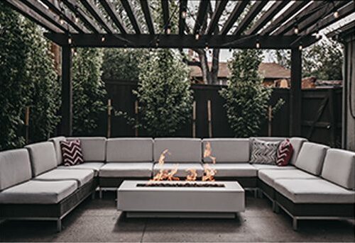 gray outdoor living area