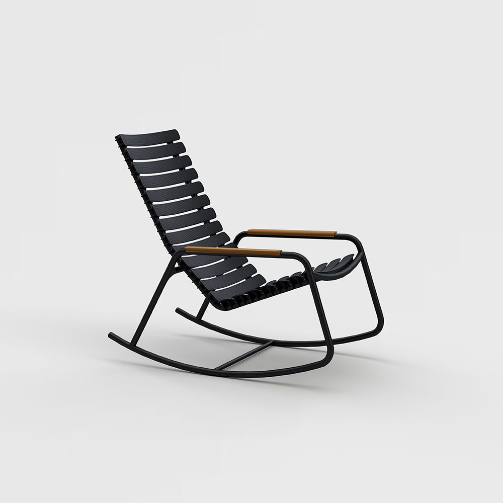black outdoor rocking chair