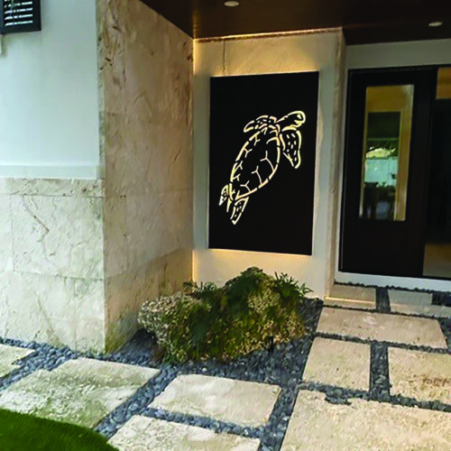 Happy Turtle Outdoor Wall Art