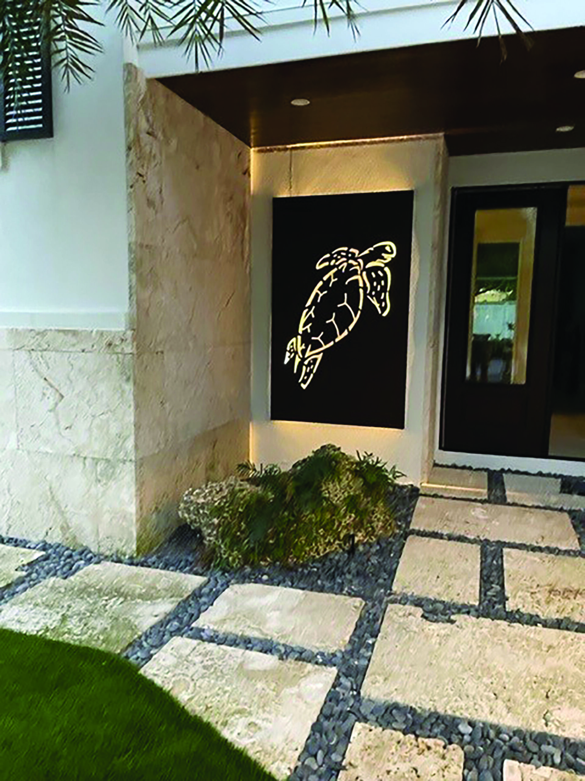 Happy Turtle Outdoor Wall Art